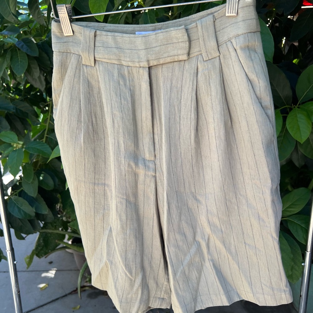 Current Air Beige Striped Women's Shorts